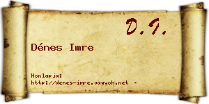 Dénes Imre névjegykártya